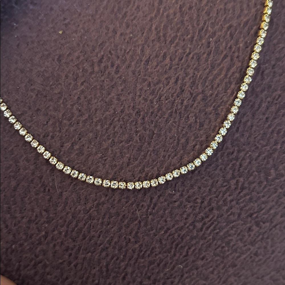 Elegant Gold Tennis Necklace pearl Necklaces Fashion earrings, - Picture 7 of 16